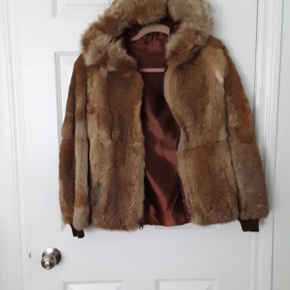 Fur coat with hood/ labor day sale - Picture 1 of 4